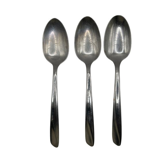 3 International Silver Insico Finlandia Stainless Steel soup Spoons 3 Glossy - Picture 4 of 5
